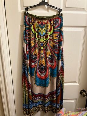 Flying Tomato Bright Multicolor Boho Maxi Skirt